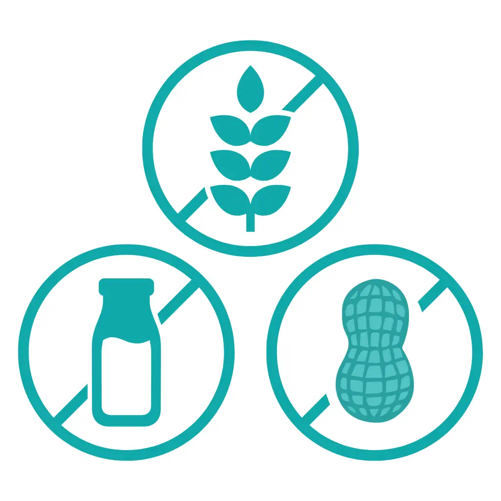 Icon with Wheat Strikeout, Dairy Strikeout, Peanut Strikeout