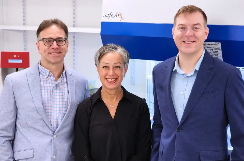 Owners Justin, Cassi, and Drew in the lab.